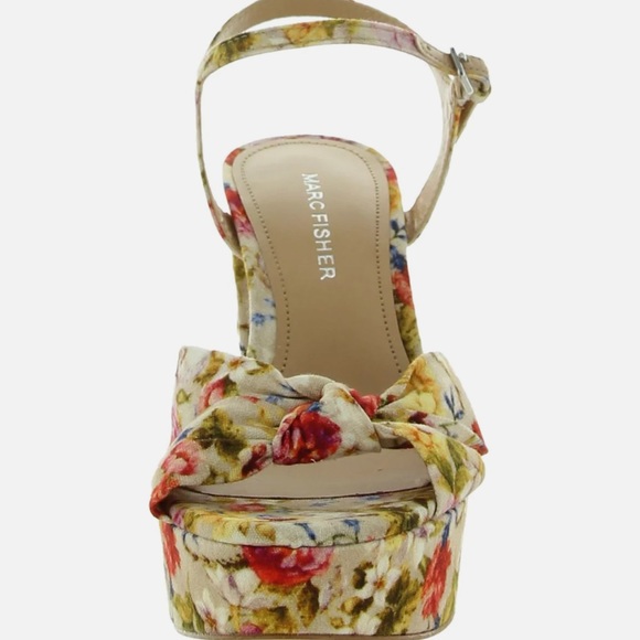 Deren Womens Floral Print Open Toe Block Heels Size 6 - Picture 3 of 3